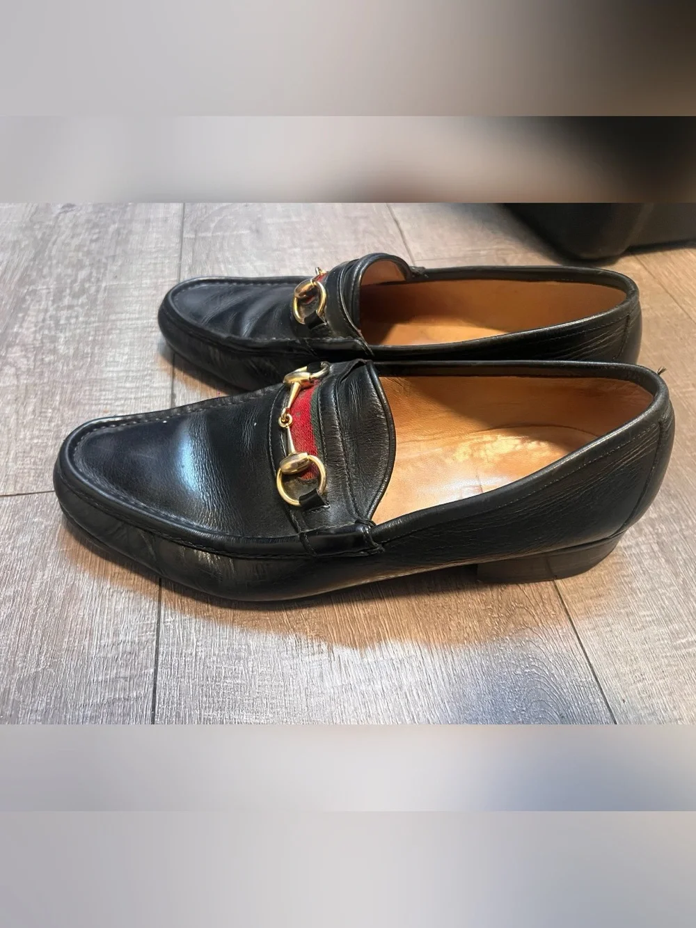 Gucci Horsebit Loafers Men 11.5 Black Leather Slip-On Snaffle Dress Shoes Italy